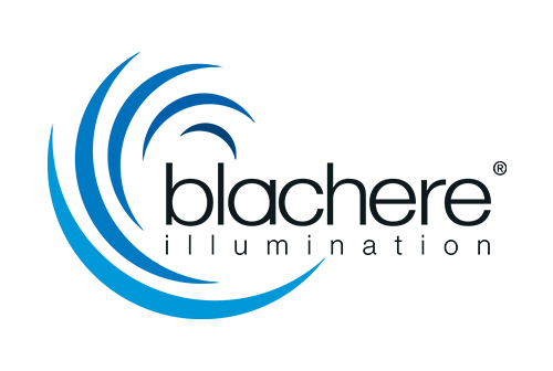 Logo Blachère Illumination à Apt Logo de Blachère Illumination avec des vagues bleues stylisées.